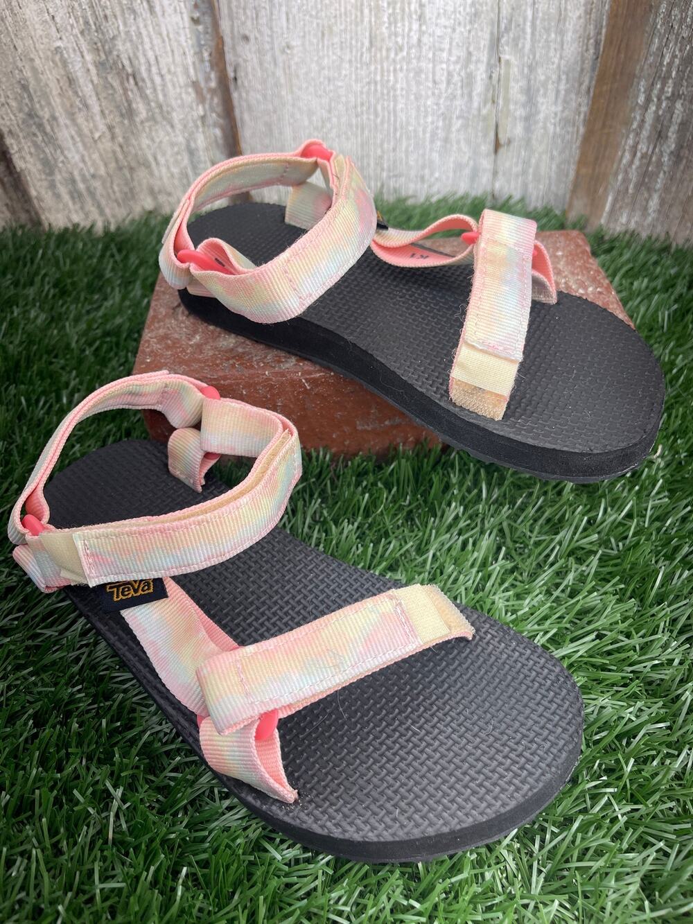 Teva Kids Original Universal Sandals Pastel Tie-dye Straps Kids US 1